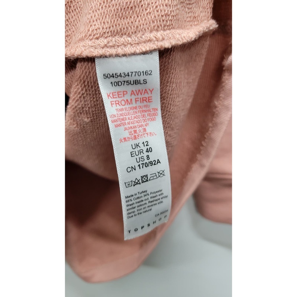 Topshop Zip Collar Cinched Waist Dress Pink - Picture 5 of 8